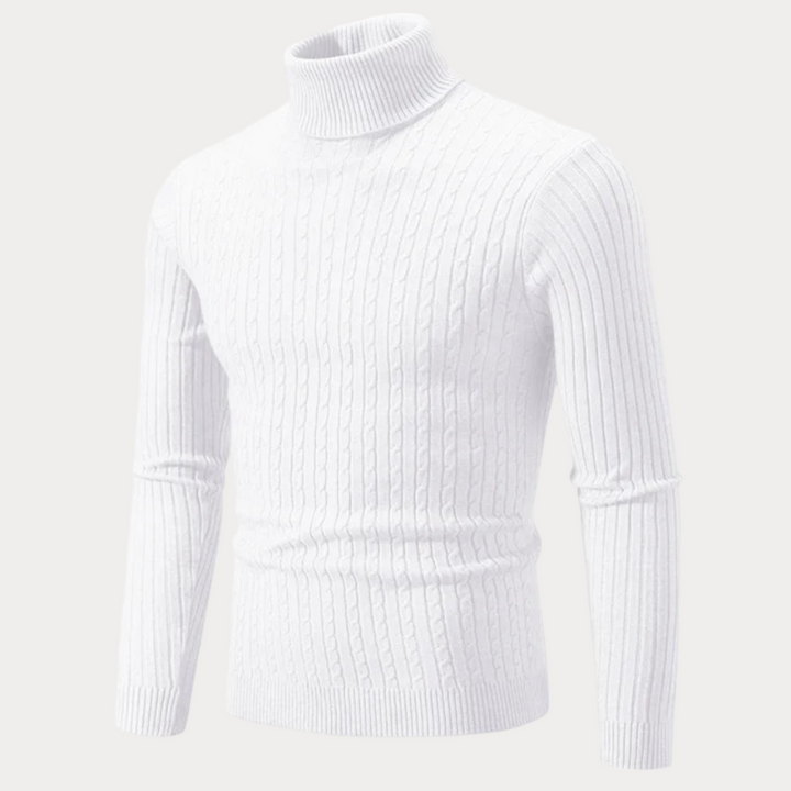 Schmal geschnittener Rollkragenpullover für Herren