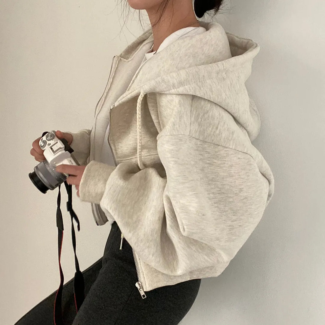 Übergroßer Zip-Up Hoodie für Damen