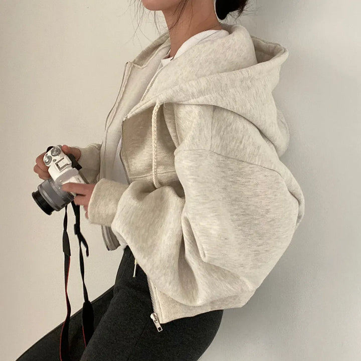 Übergroßer Zip-Up Hoodie für Damen