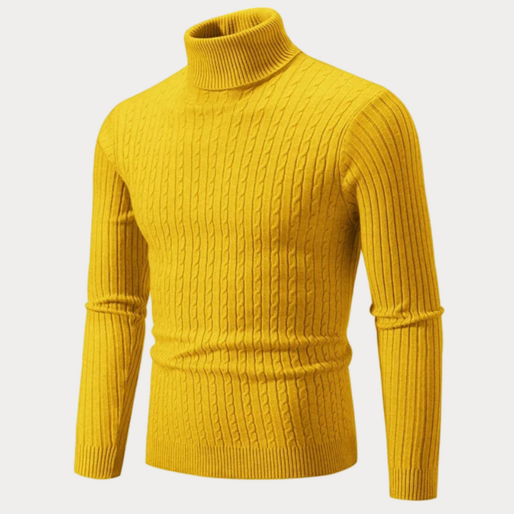 Schmal geschnittener Rollkragenpullover für Herren