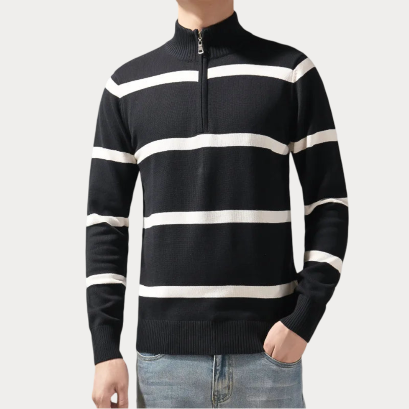 Stylischer gestreifter Rollkragenpullover für Herren