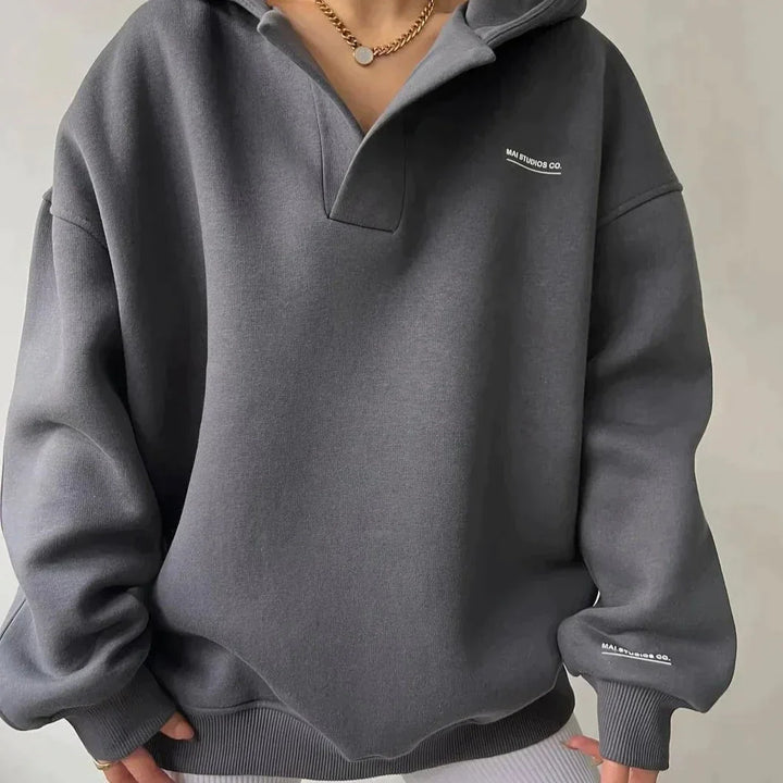 Pullover mit V-Ausschnitt und Übergröße für Damen