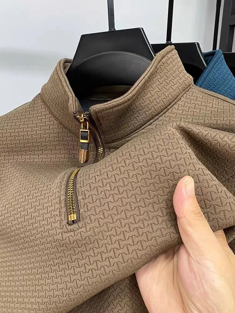 Herren Pullover mit viertel Reißverschluss