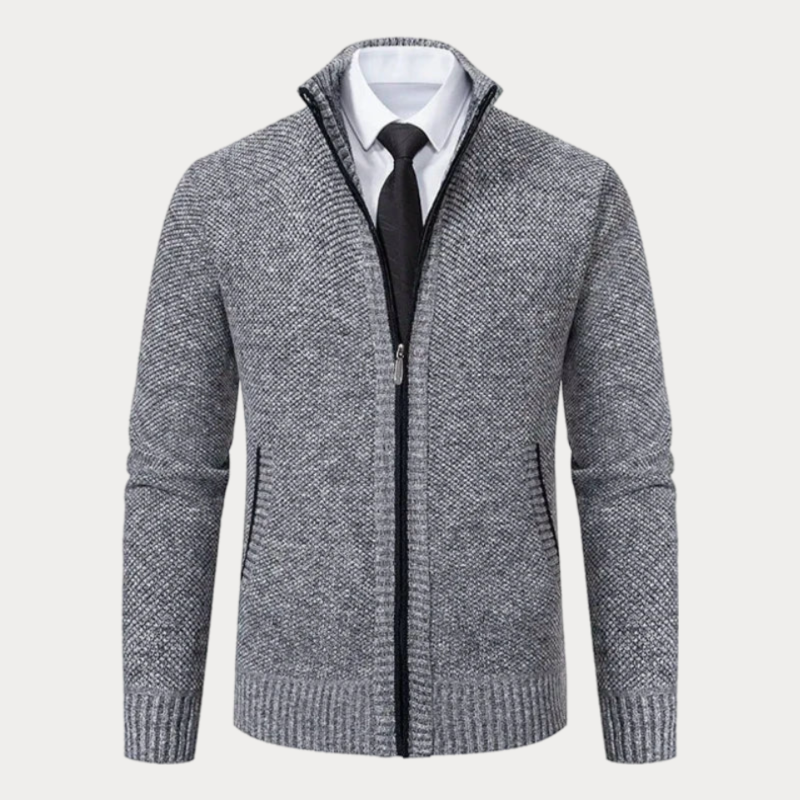 Herren Slim-Fit Strickjacke mit Seitentaschen