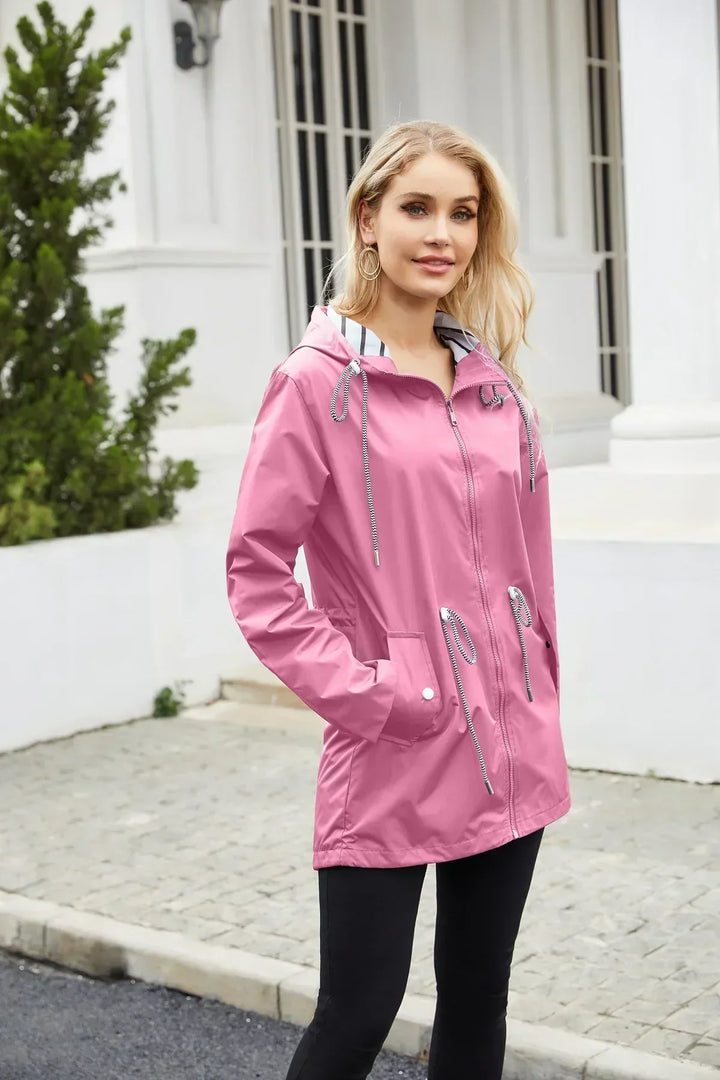 Windbreaker mit Kapuze und Seitentaschen für Damen