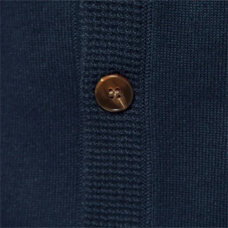 Einfarbiger Button-up Cardigan für Herren