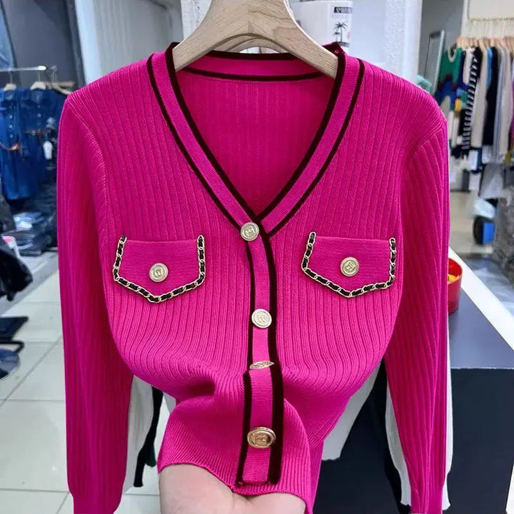 Langärmeliger Pullover mit Taschen für Damen