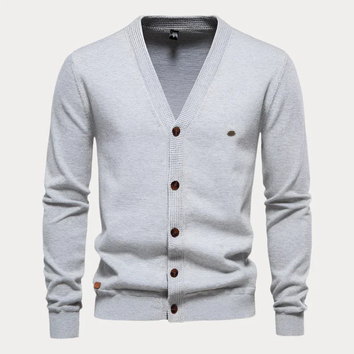 Einfarbiger Button-up Cardigan für Herren