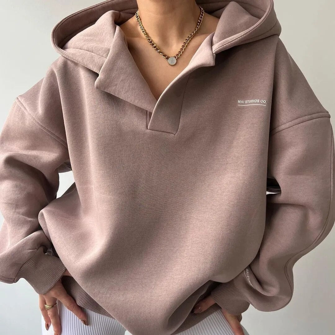 Pullover mit V-Ausschnitt und Übergröße für Damen