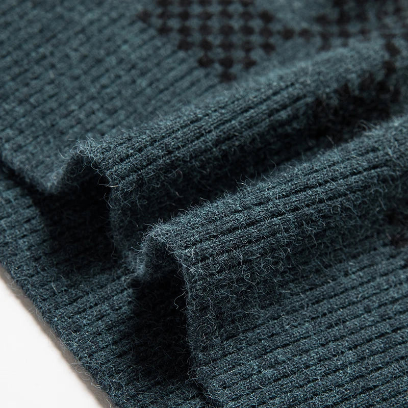 Herren-Strickpullover im Schachbrettmuster