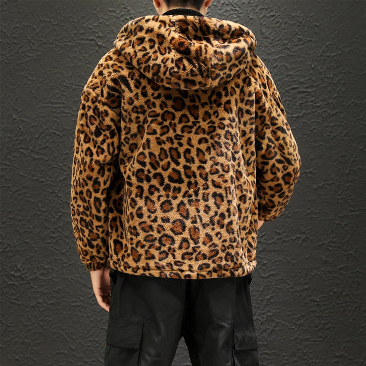 Jacke mit Leopardenmuster und Kapuze für Herren