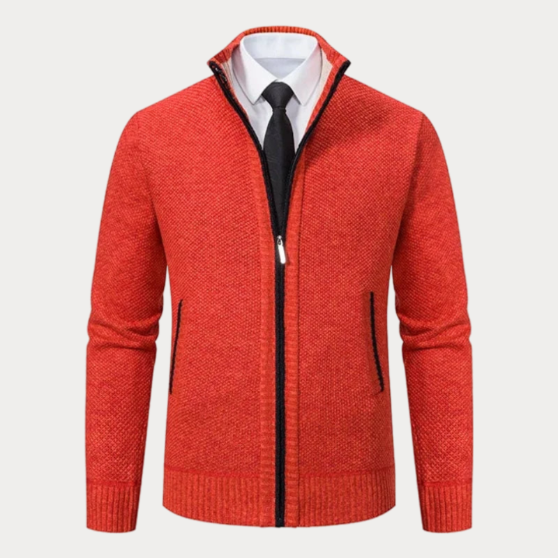 Herren Slim-Fit Strickjacke mit Seitentaschen