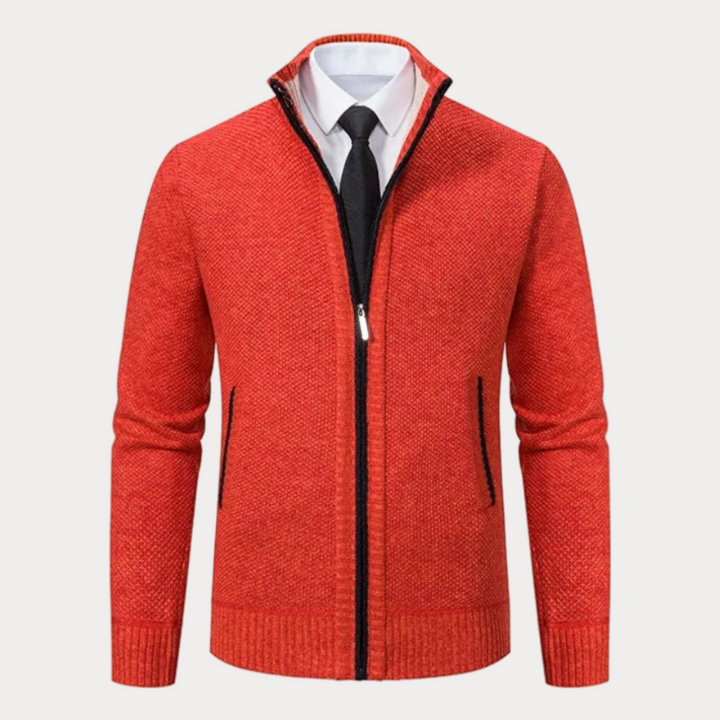 Herren Slim-Fit Strickjacke mit Seitentaschen