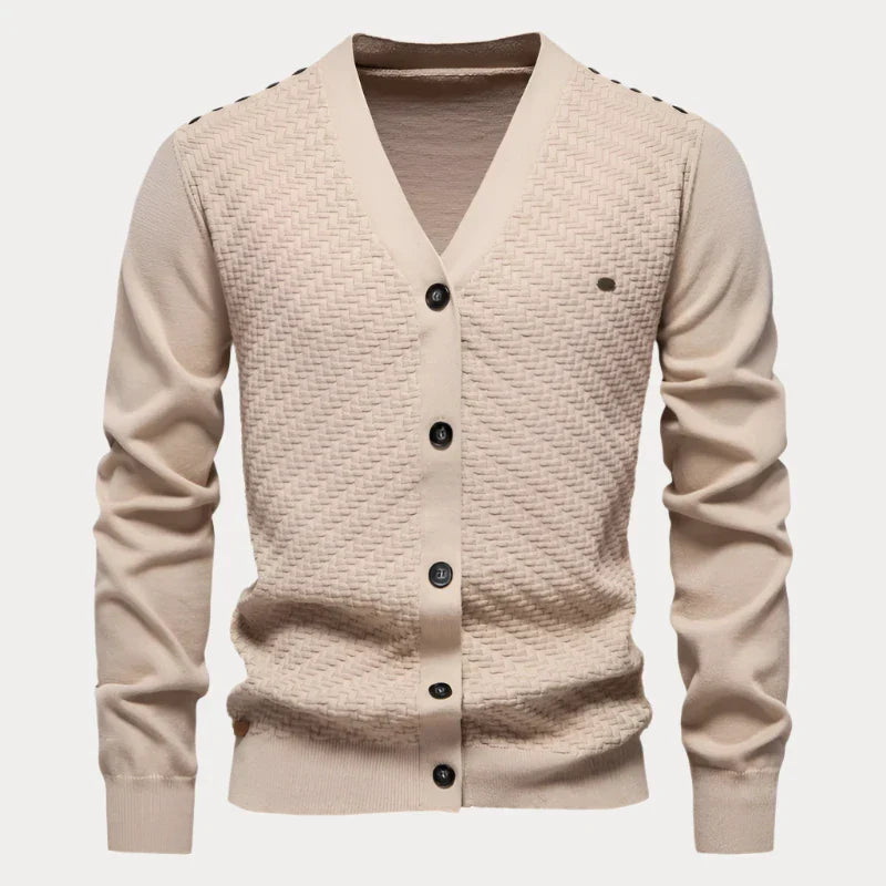 Herren Cardigan mit V-Ausschnitt und Knöpfen