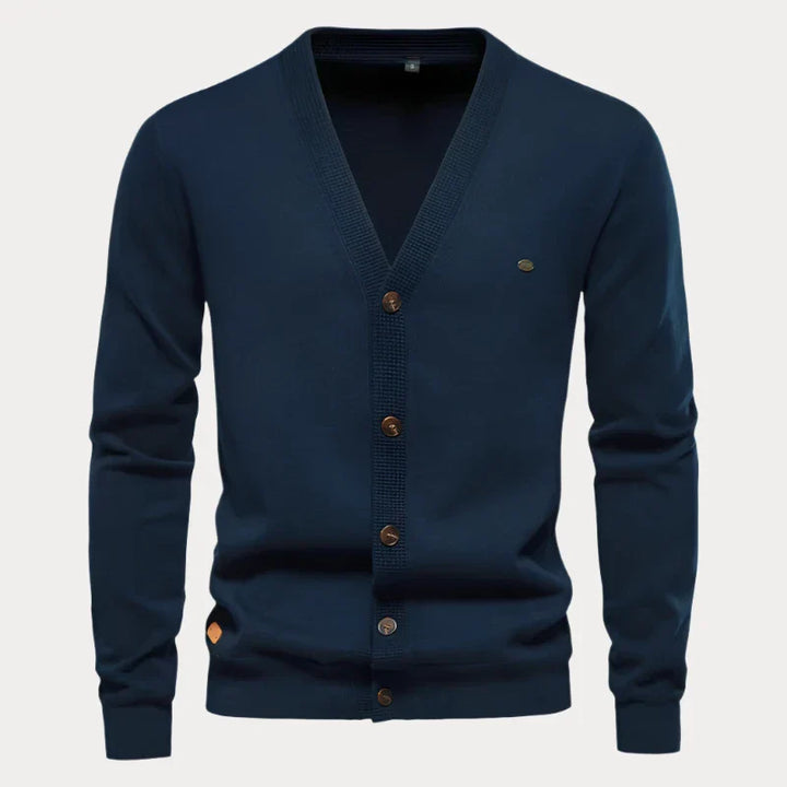 Einfarbiger Button-up Cardigan für Herren