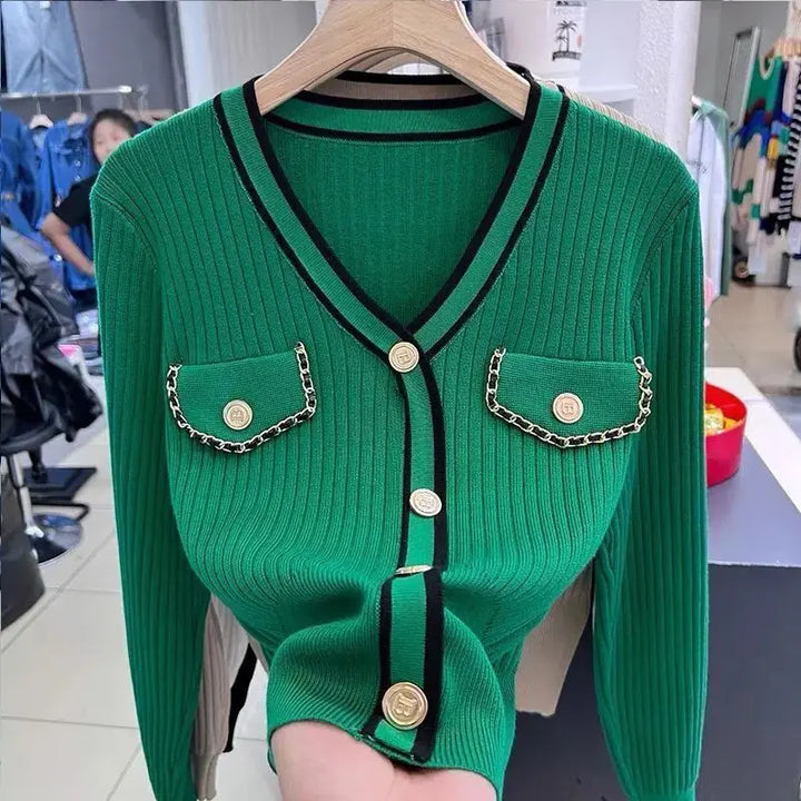 Langärmeliger Pullover mit Taschen für Damen