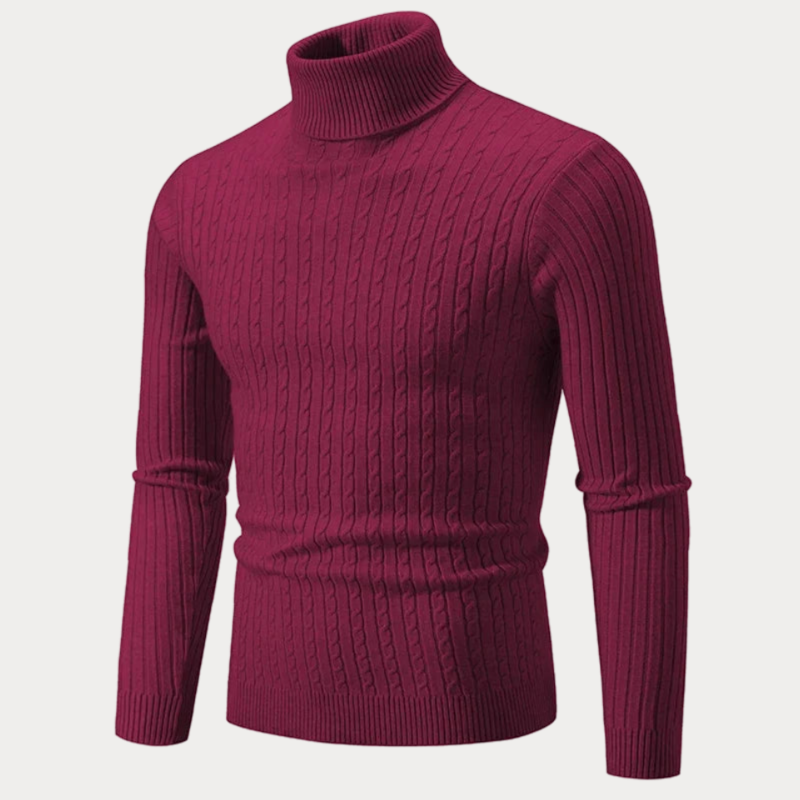 Schmal geschnittener Rollkragenpullover für Herren