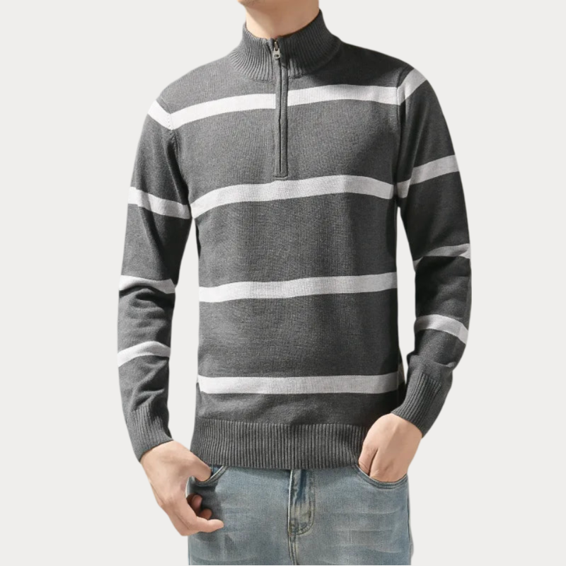 Stylischer gestreifter Rollkragenpullover für Herren