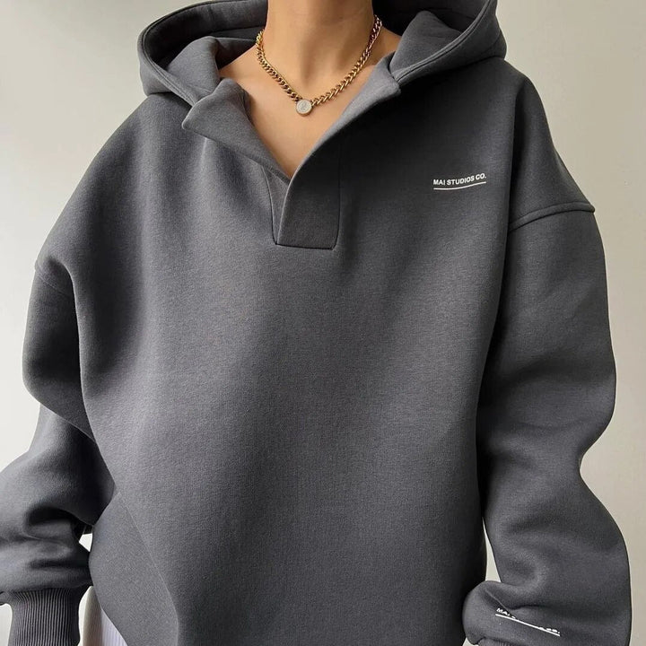 Pullover mit V-Ausschnitt und Übergröße für Damen