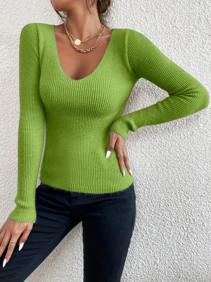 Damen-Rippstrickpullover