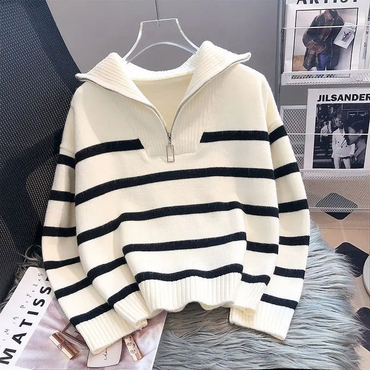 Gestreifter Oversized-Pullover für Damen