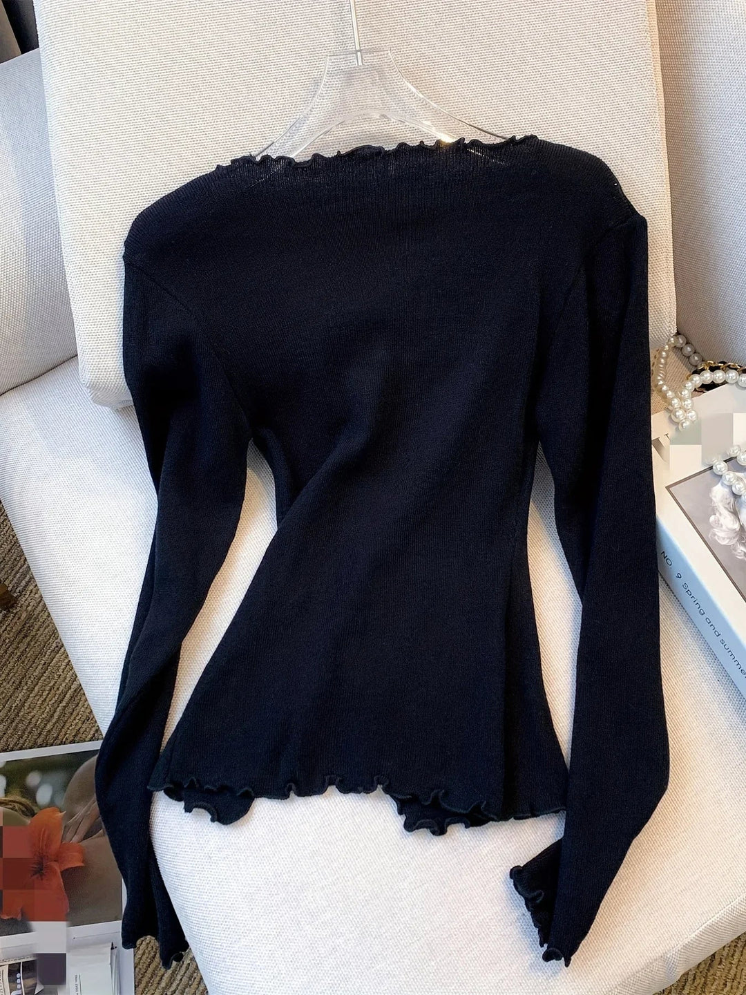 Pullover mit Schleife und Knoten für Damen