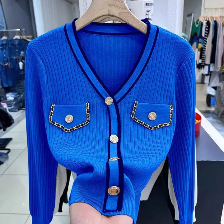 Langärmeliger Pullover mit Taschen für Damen