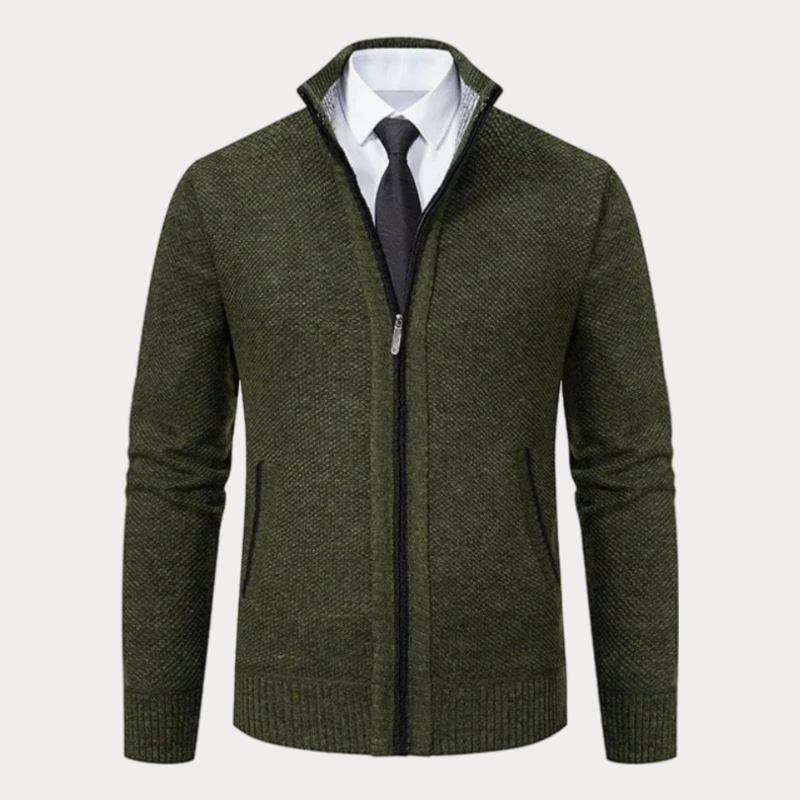 Herren Slim-Fit Strickjacke mit Seitentaschen