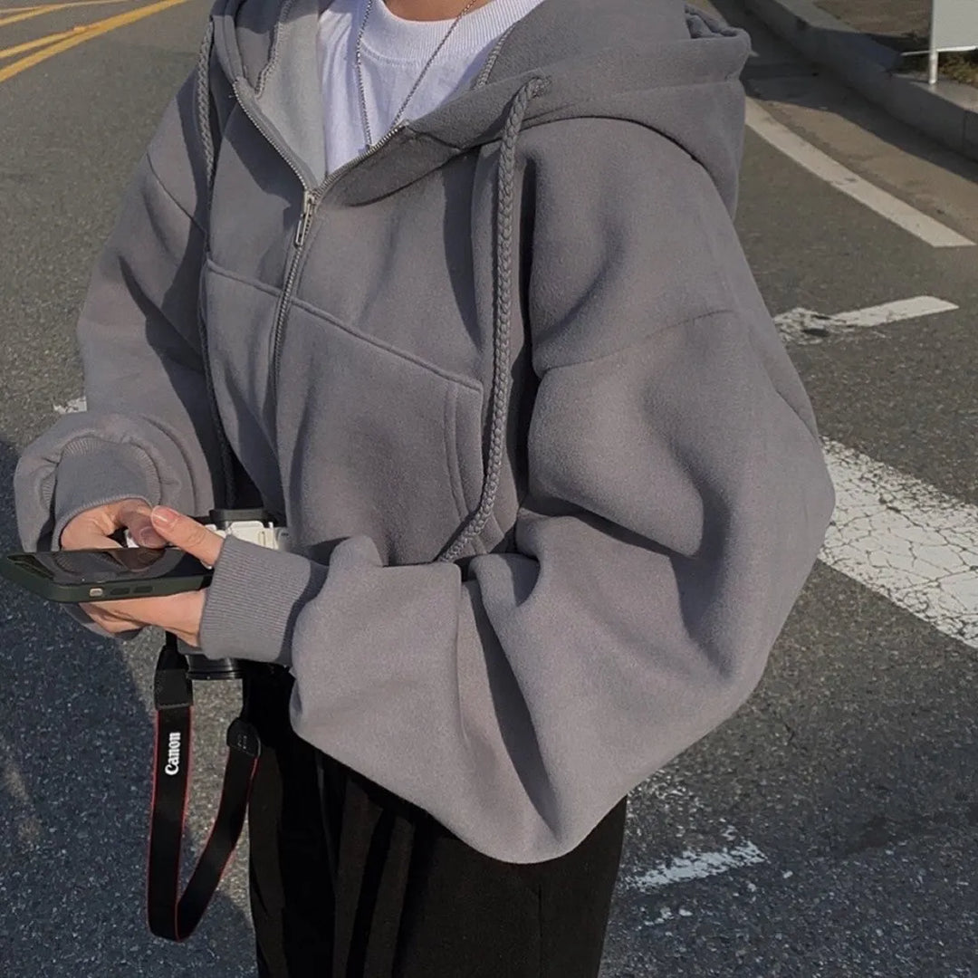 Übergroßer Zip-Up Hoodie für Damen