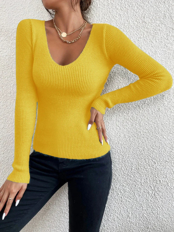 Damen-Rippstrickpullover