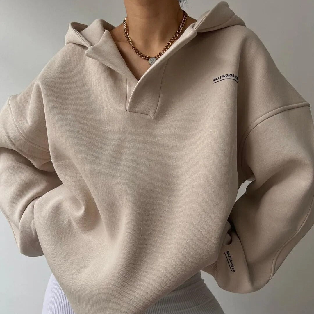 Pullover mit V-Ausschnitt und Übergröße für Damen
