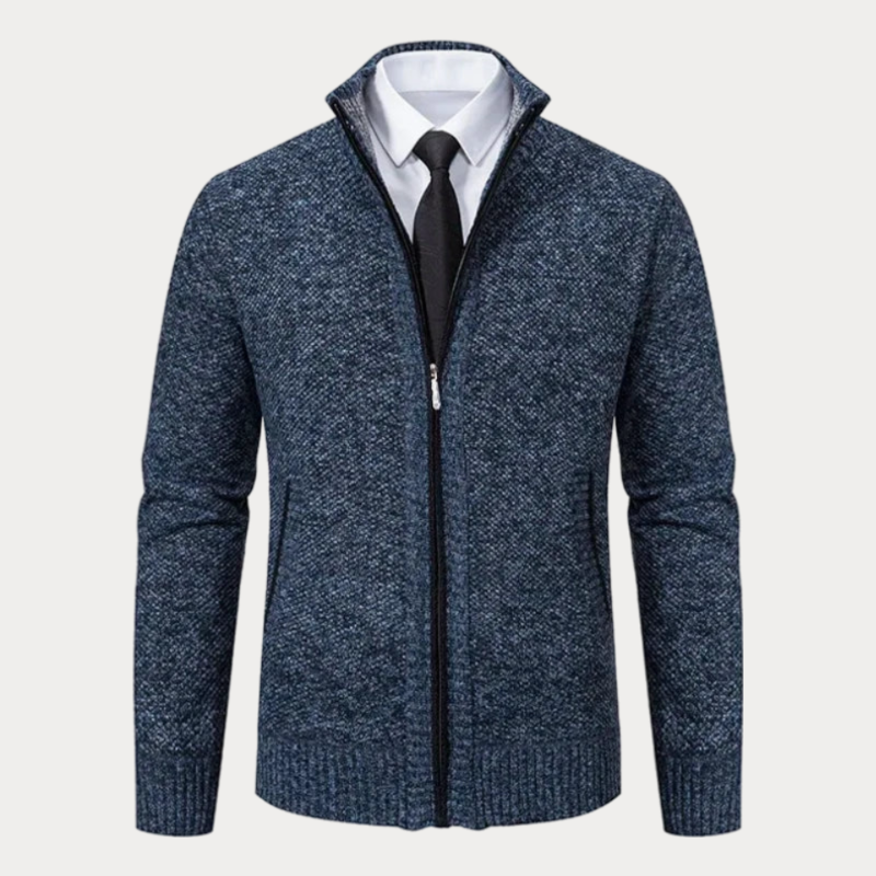 Herren Slim-Fit Strickjacke mit Seitentaschen