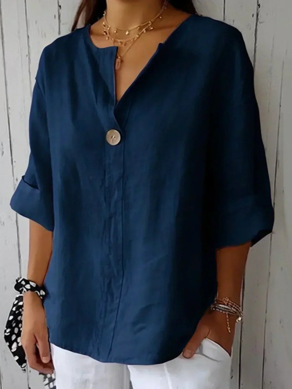 Angela™ | Casual V-Neck Blouse - Lisa New York