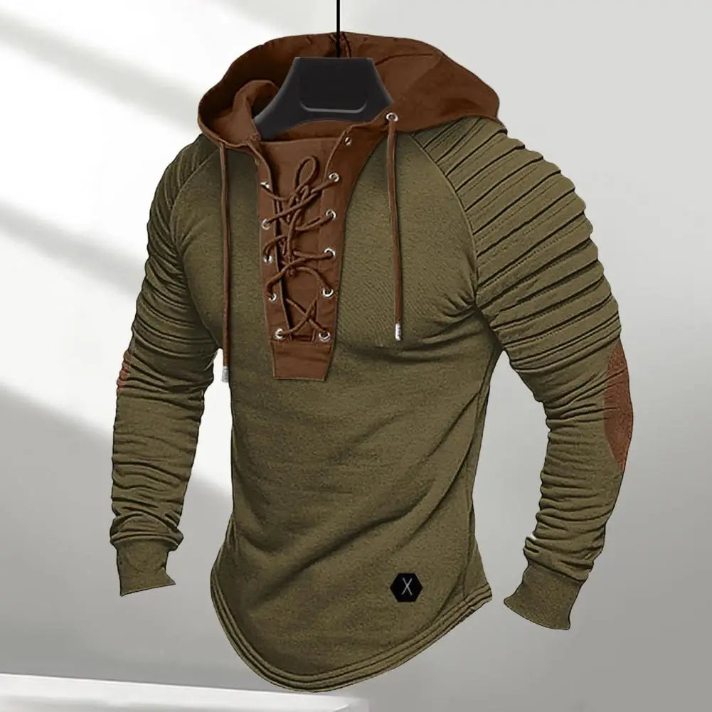 Moderner Herren Kapuzenpullover mit Schnürung