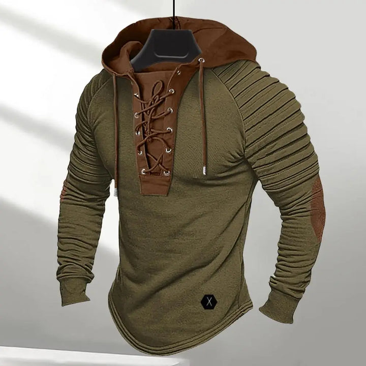 Moderner Herren Kapuzenpullover mit Schnürung