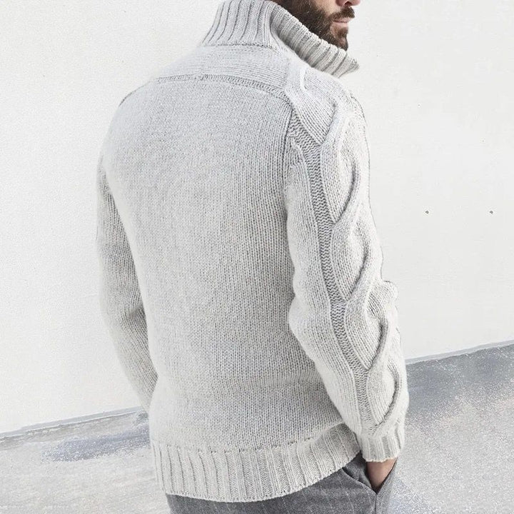 Rollkragen-Strickjacke für Herren