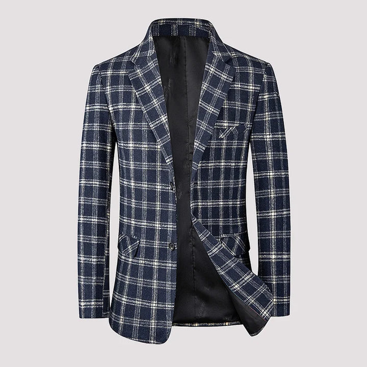 Warmer karierter Blazer mit Reverskragen für Herren