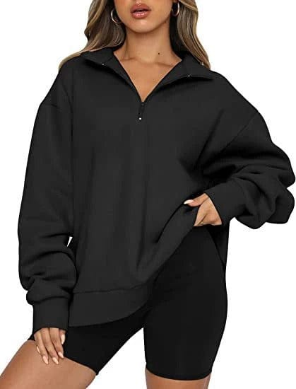 Lässiger Zip-up-Pullover für Damen