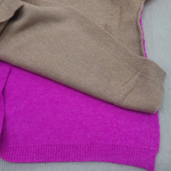 Color-Block Rollkragenpullover für Damen