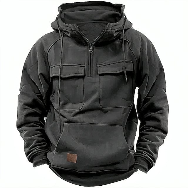 Herren Zip-Up Kapuzenpullover mit Taschen