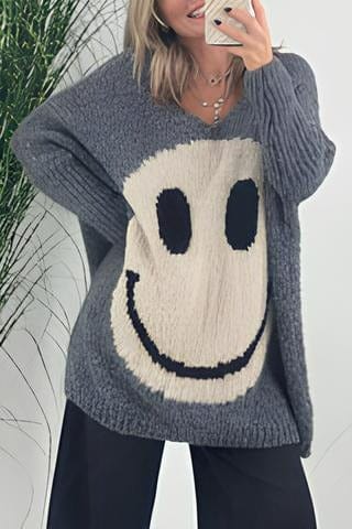 Smiley-Pullover für Damen