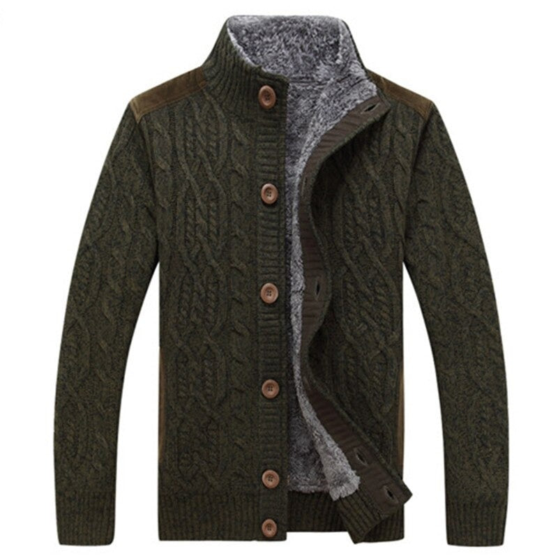 Herren-Strickjacke mit Plüschfutter