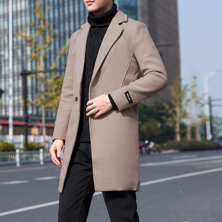 Herren-Trenchcoat mit Reverskragen und Seitentaschen