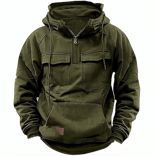 Herren Zip-Up Kapuzenpullover mit Taschen