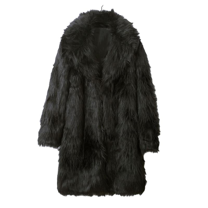 Langer Mantel mit Pelzdesign für Herren