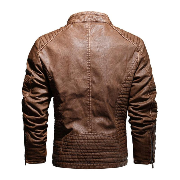 Vintage-Motorradjacke mit mehreren Taschen für Herren