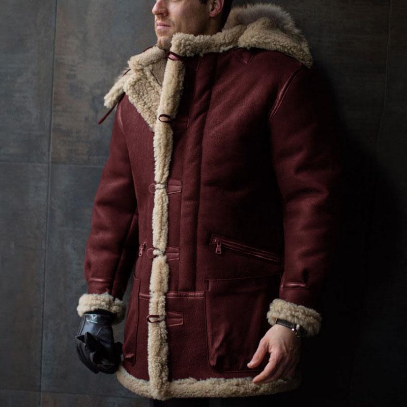 Winterjacke mit Reverskragen und mehreren Taschen für Herren