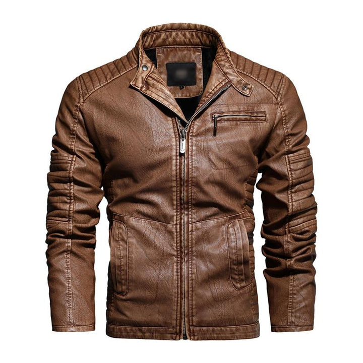 Vintage-Motorradjacke mit mehreren Taschen für Herren