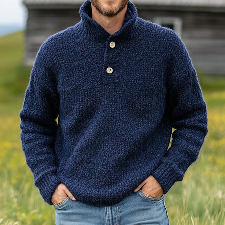 Herren Strickpullover mit Stehkragen