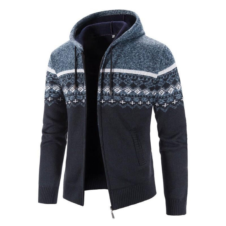 Herren-Strick-Hoodie mit vollem Reißverschluss